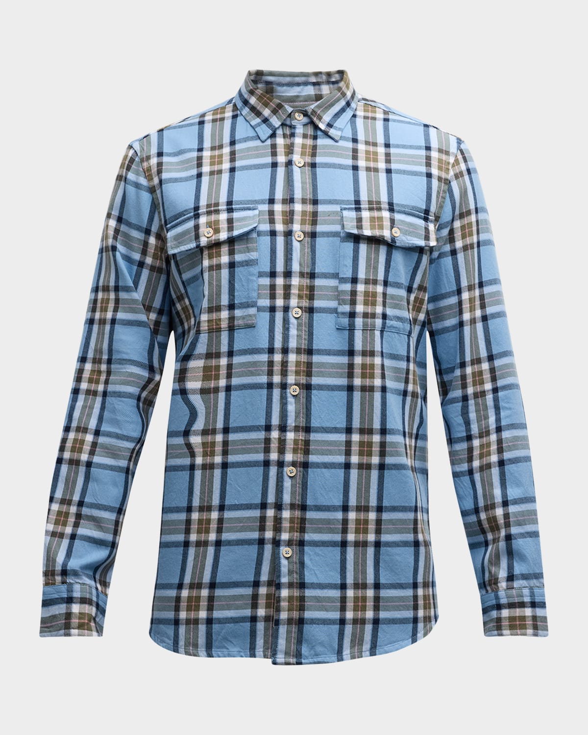 Scotch & Soda Men's Yarn-Dyed Flannel Sport Shirt