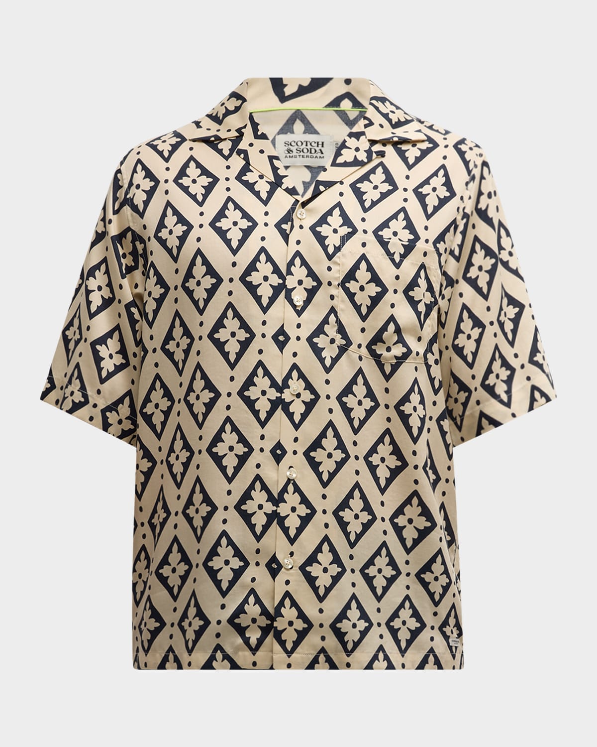 Scotch & Soda Men's Floral-Print Lyocell Camp Shirt