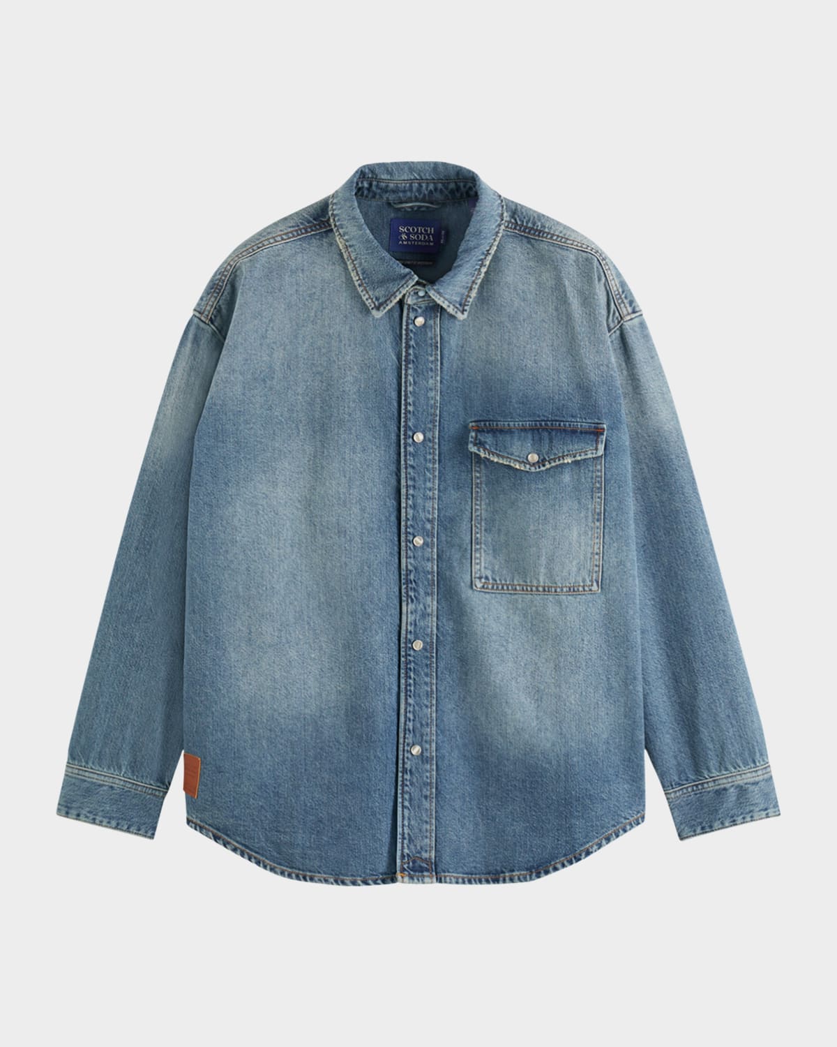Scotch & Soda Men's Oversized Washed Denim Shirt