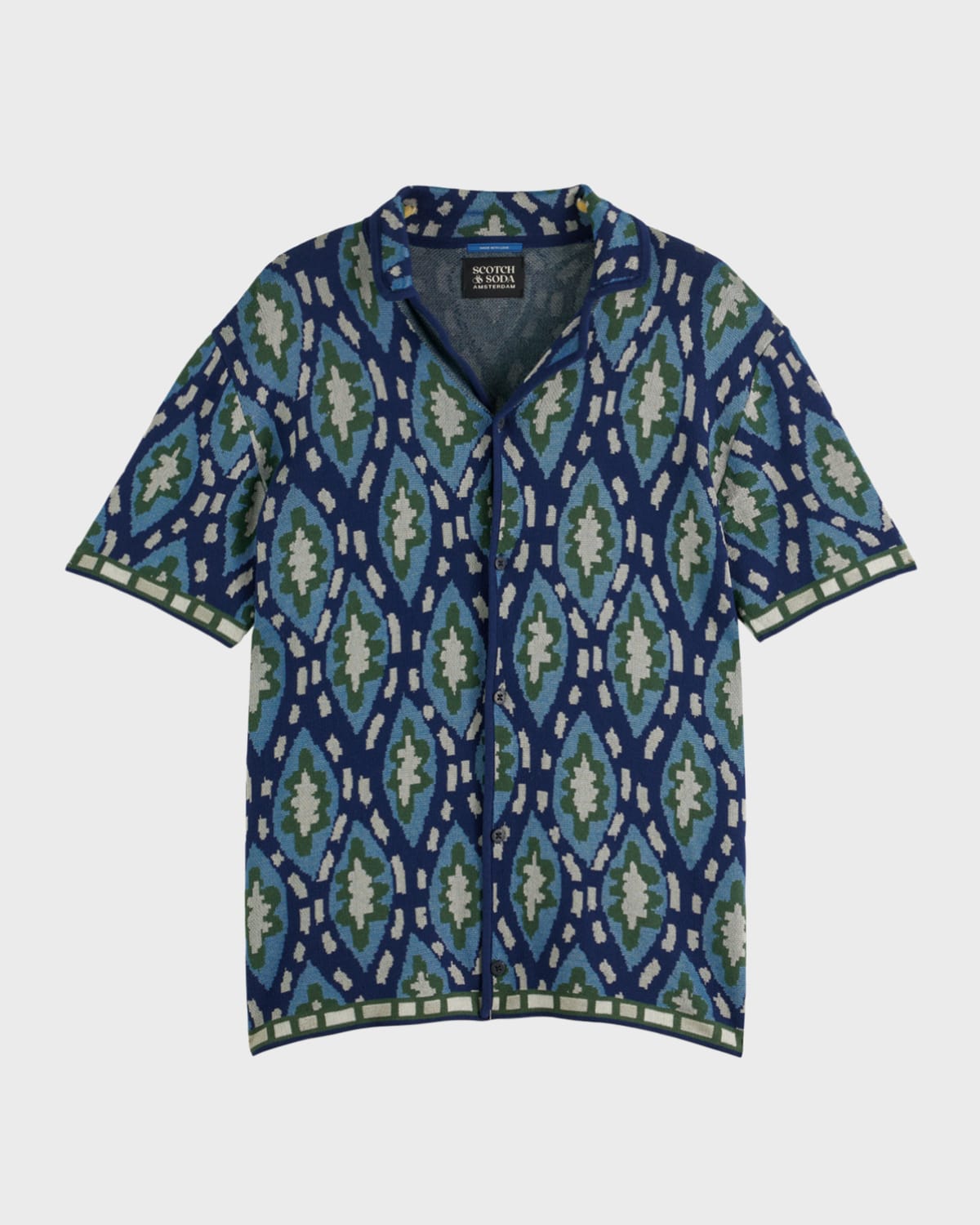 Scotch & Soda Men's Jacquard Knit Camp Shirt