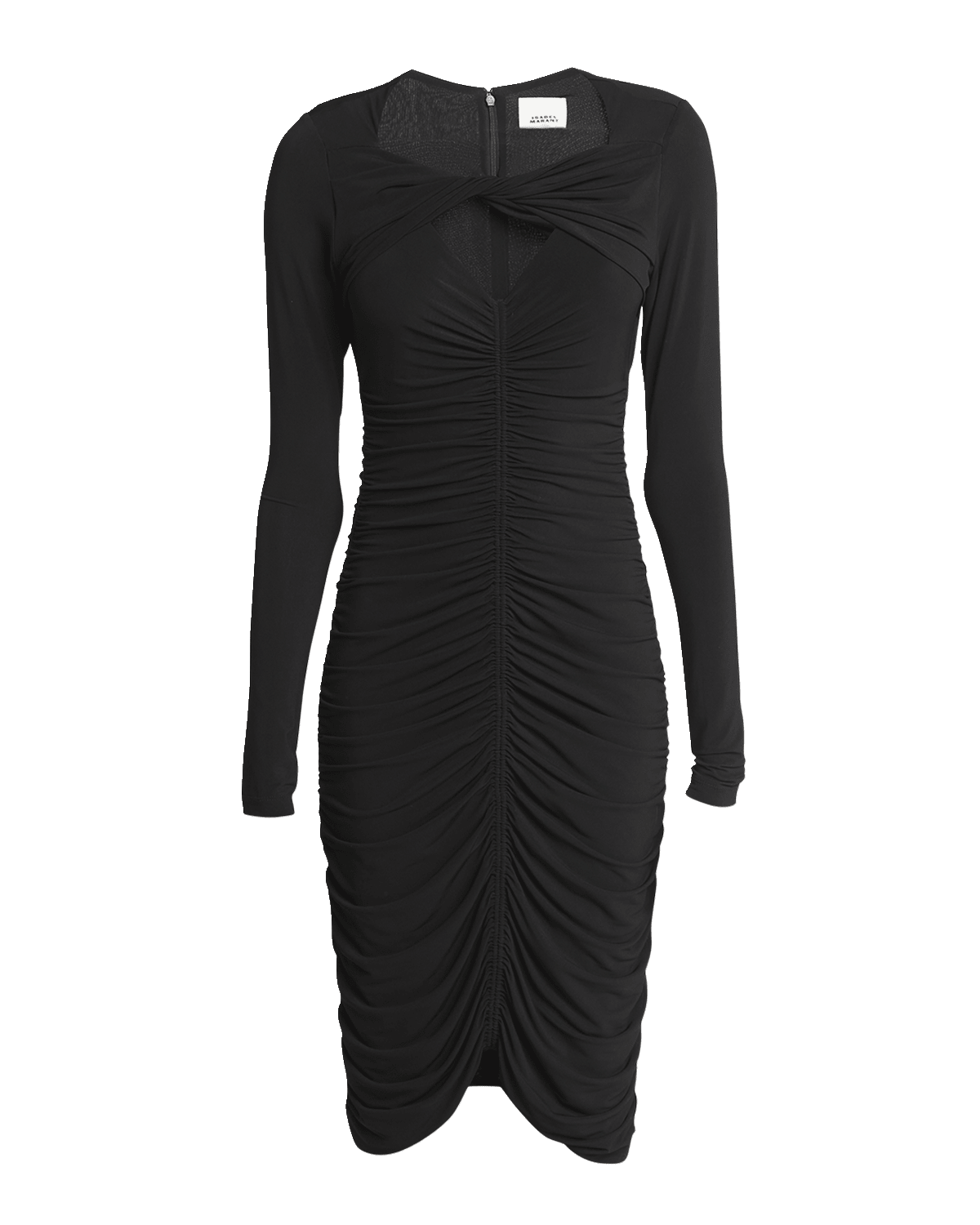 Isabel Marant Volgane Ruched Jersey Long-Sleeve Dress