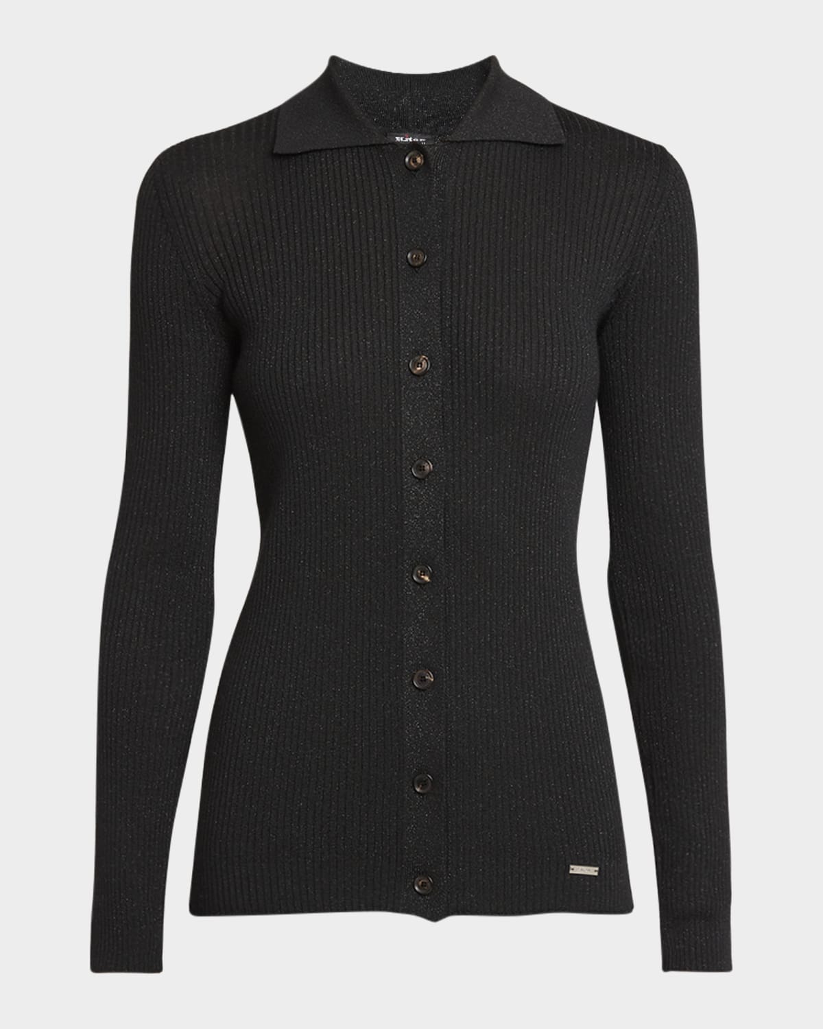 Kiton Ribbed Slim Wool Polo Top