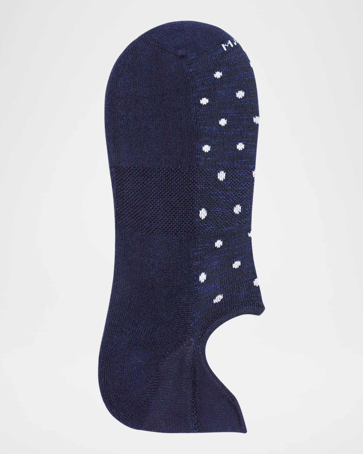 Marcoliani Men 's Invisible Sneaker Polka Dot Pima Cotton No-Show Socks