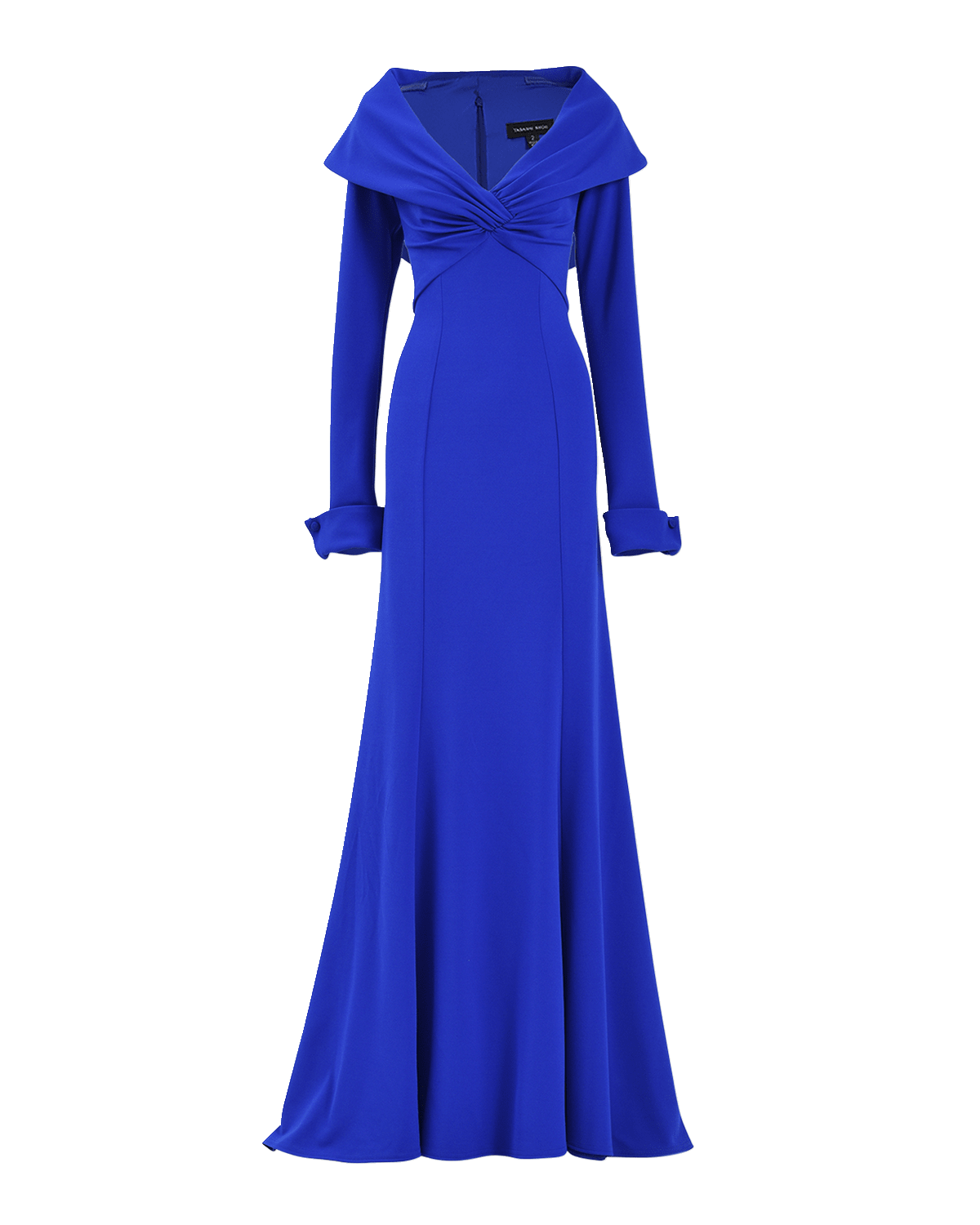 Tadashi Shoji Twist-Front Crepe Column Gown