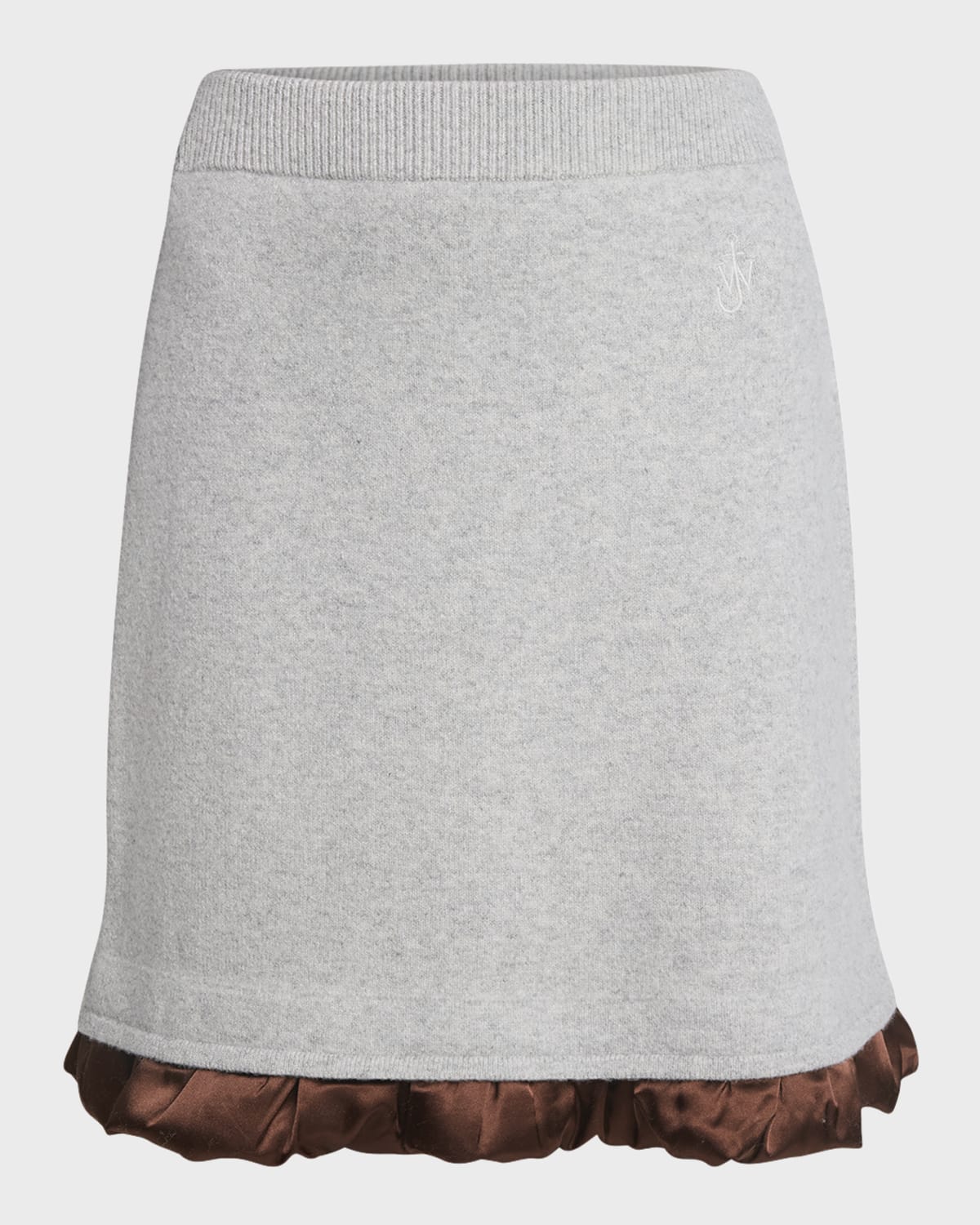 JW Anderson Satin Ruffle Trim Wool Mini Skirt