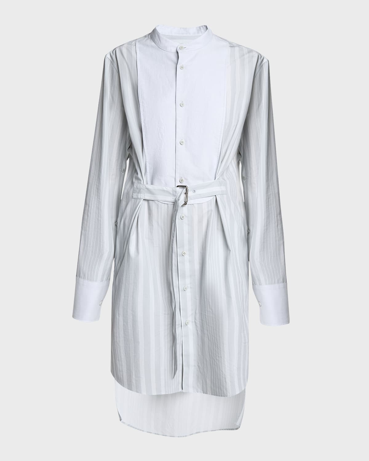 JW Anderson Stripe Belted Tuxedo Shirt Dress