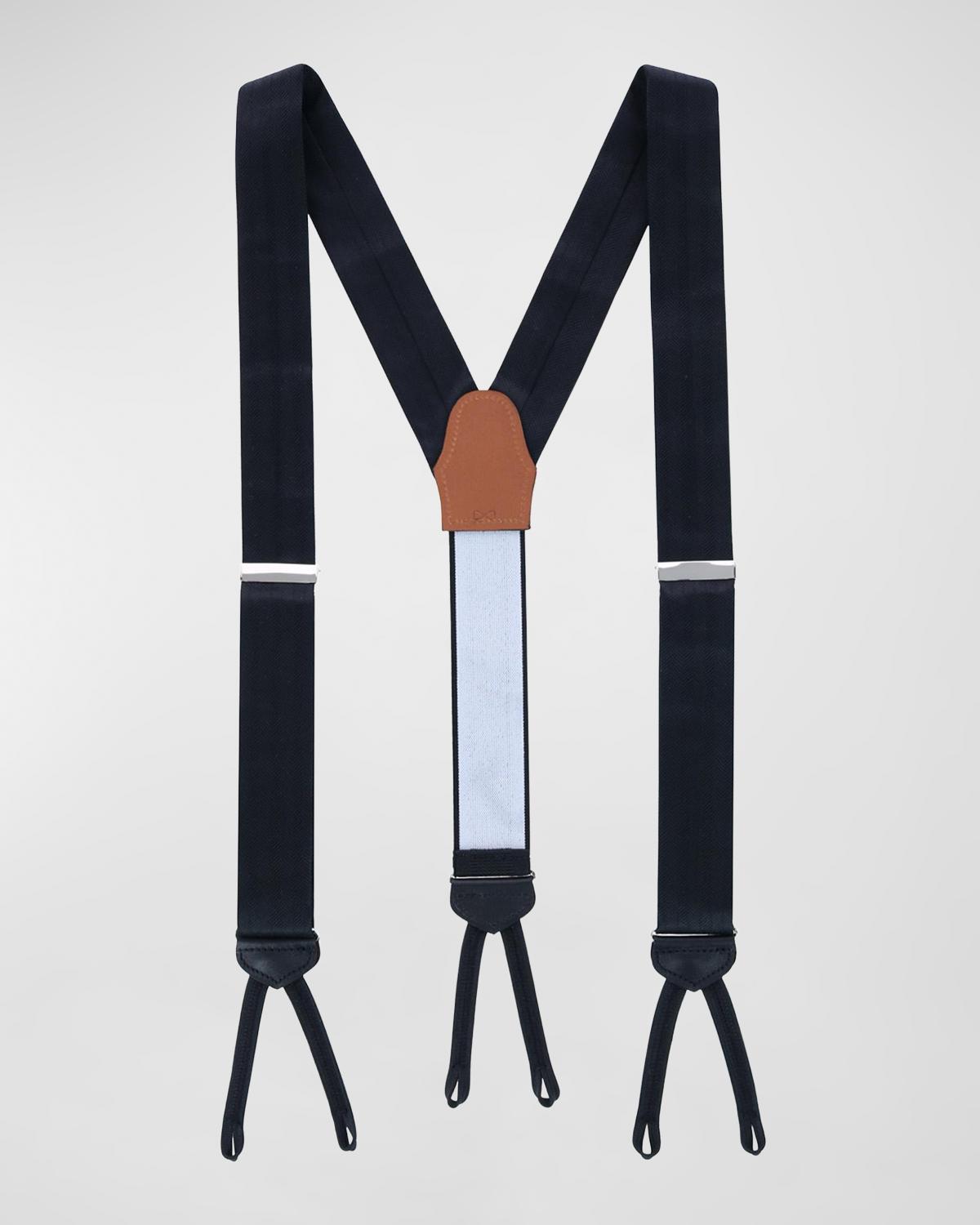 Trafalgar Men's Herringbone Silk Suspender Braces