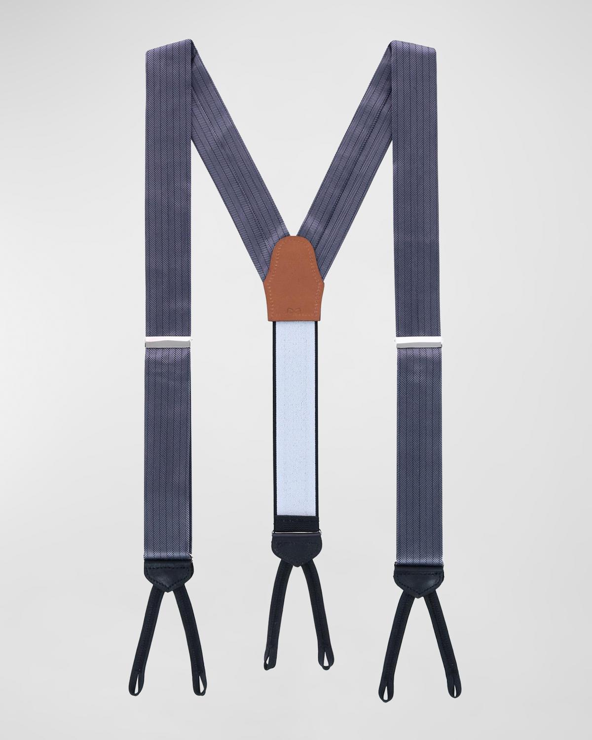 Trafalgar Men's Herringbone Silk Suspender Braces