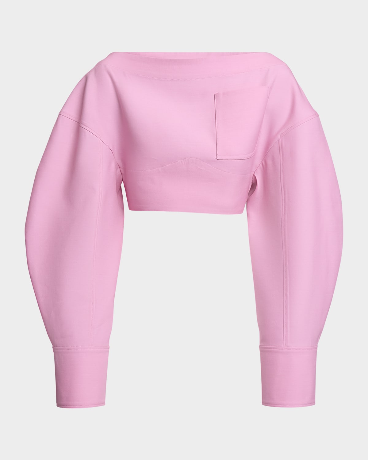 Jacquemus Casaco Long-Sleeve Crop Top