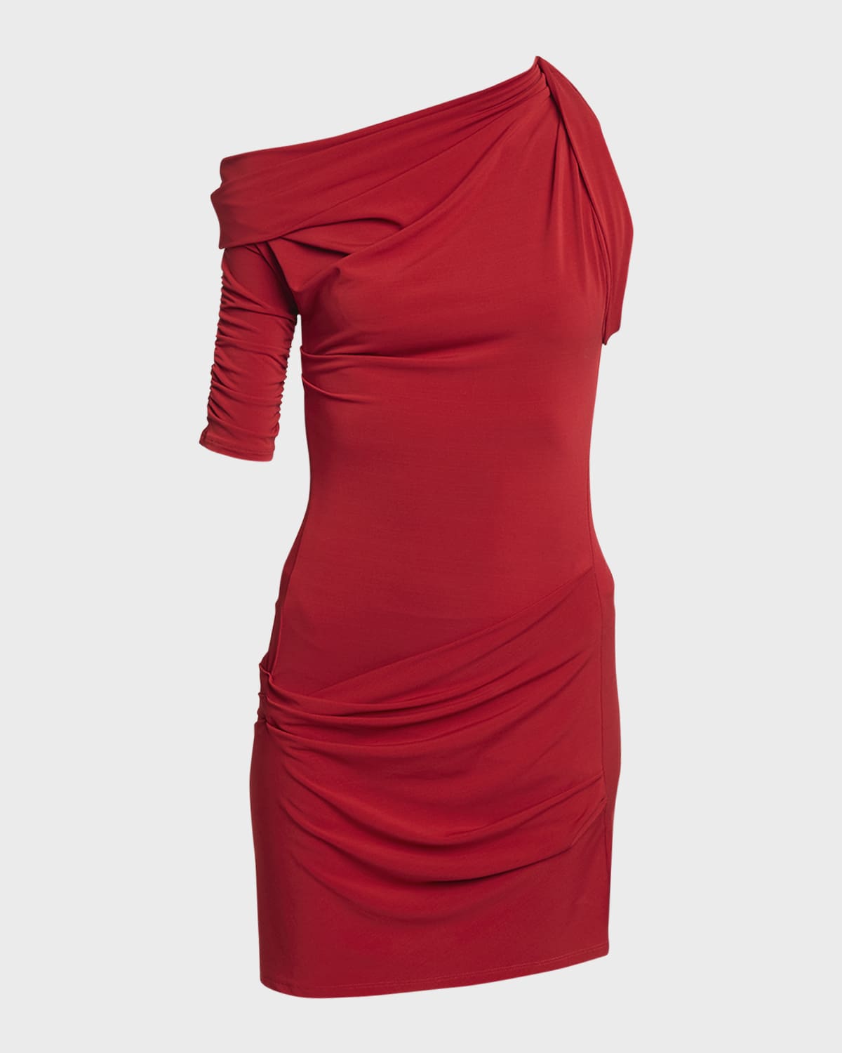 Jacquemus Draped Off-The-Shoulder Mini Dress