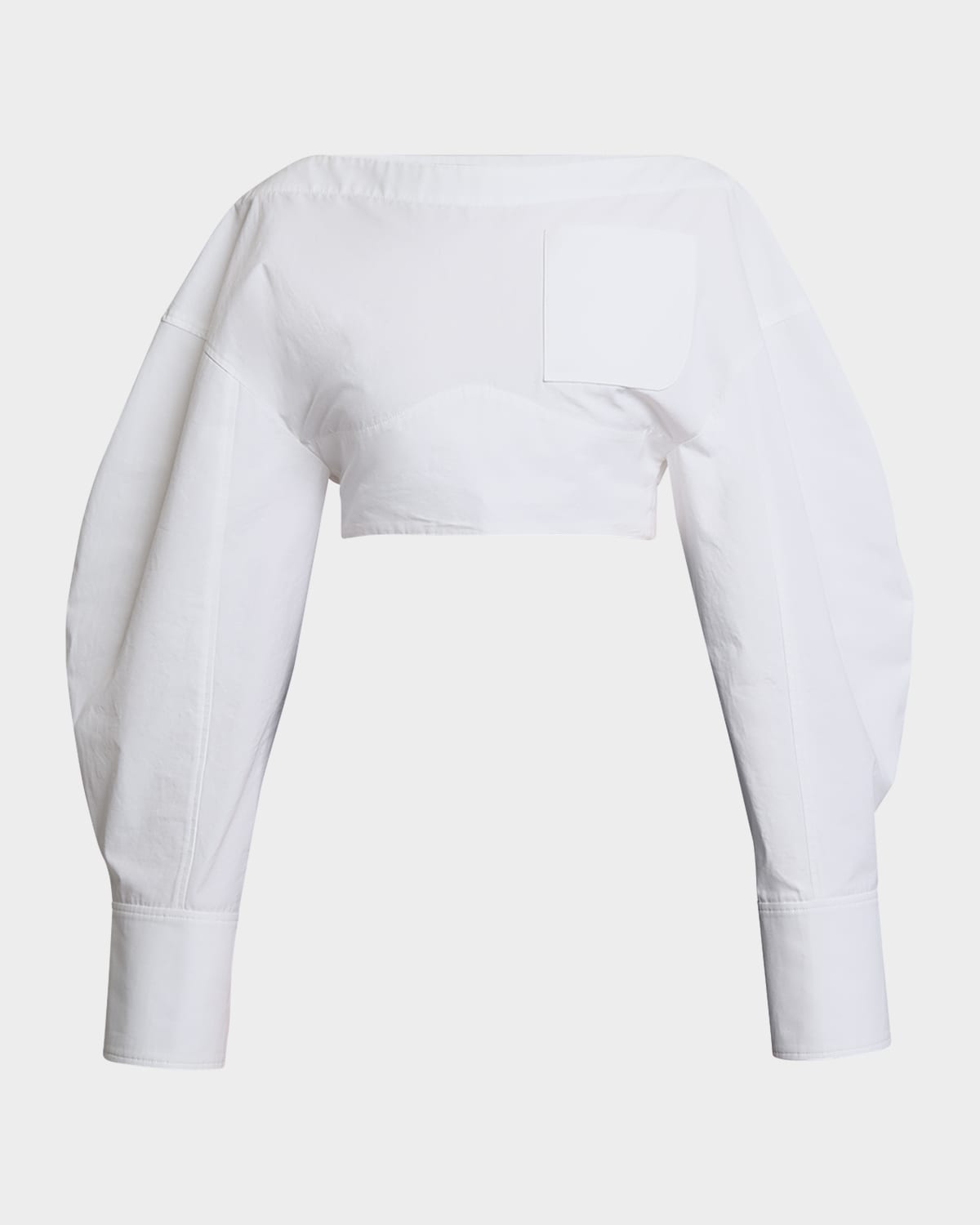 Jacquemus Casaco Long-Sleeve Cutout Crop Top