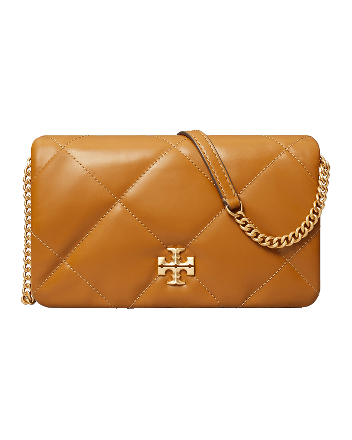 Tory Burch Kira Diamond Quilted Leather Wallet on Chain