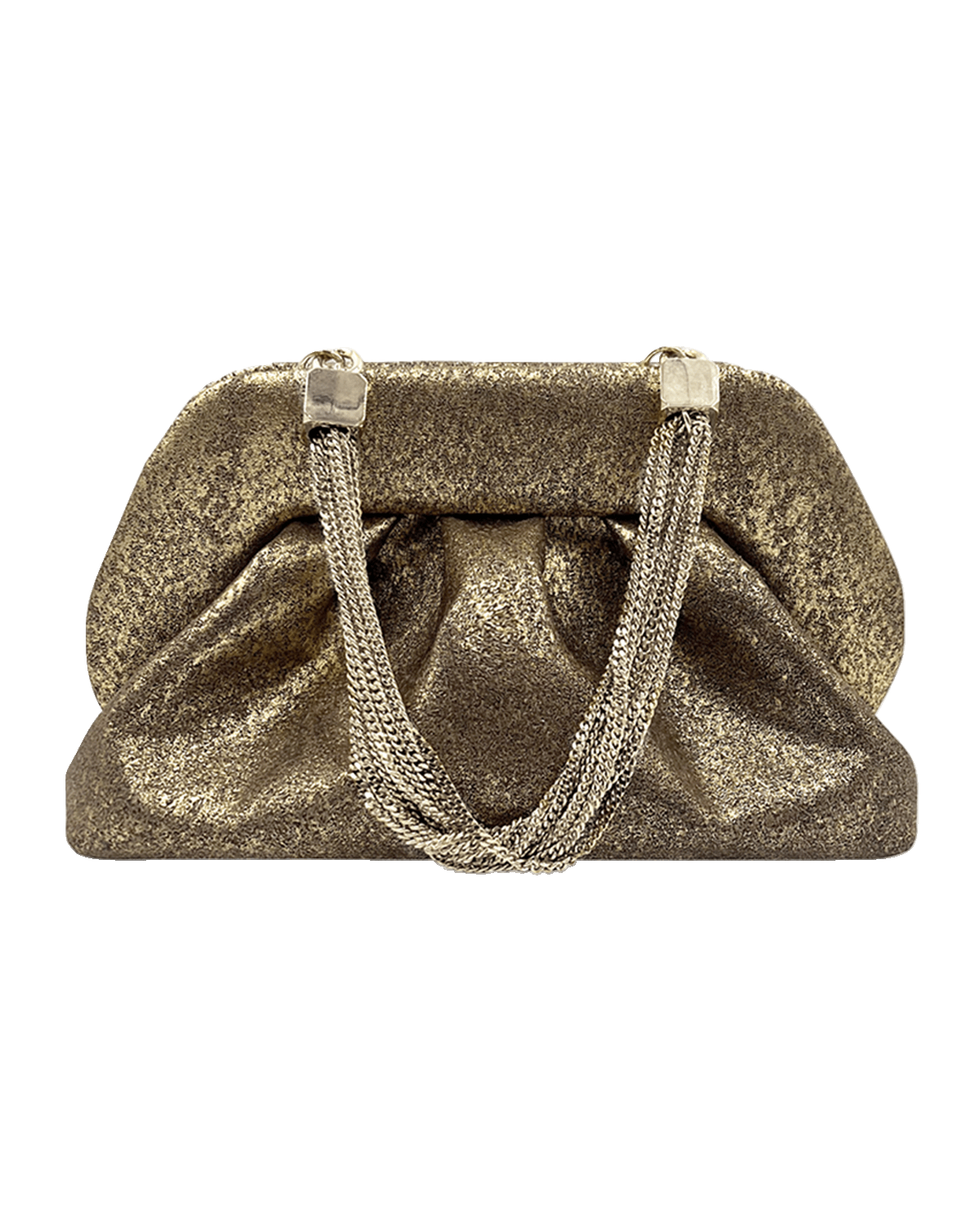 THEMOIRE Tia Palma Metallic Vegan Fabric Clutch Bag