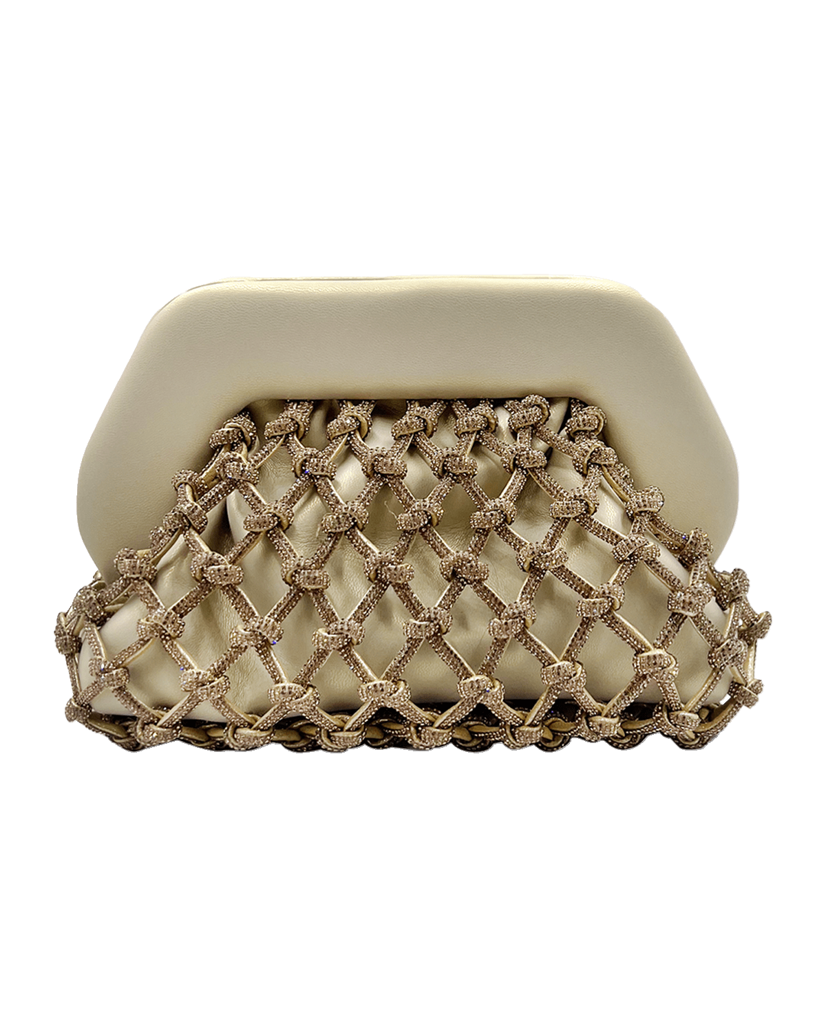 THEMOIRE Tia Knot Strass Vegan Fabric Clutch Bag