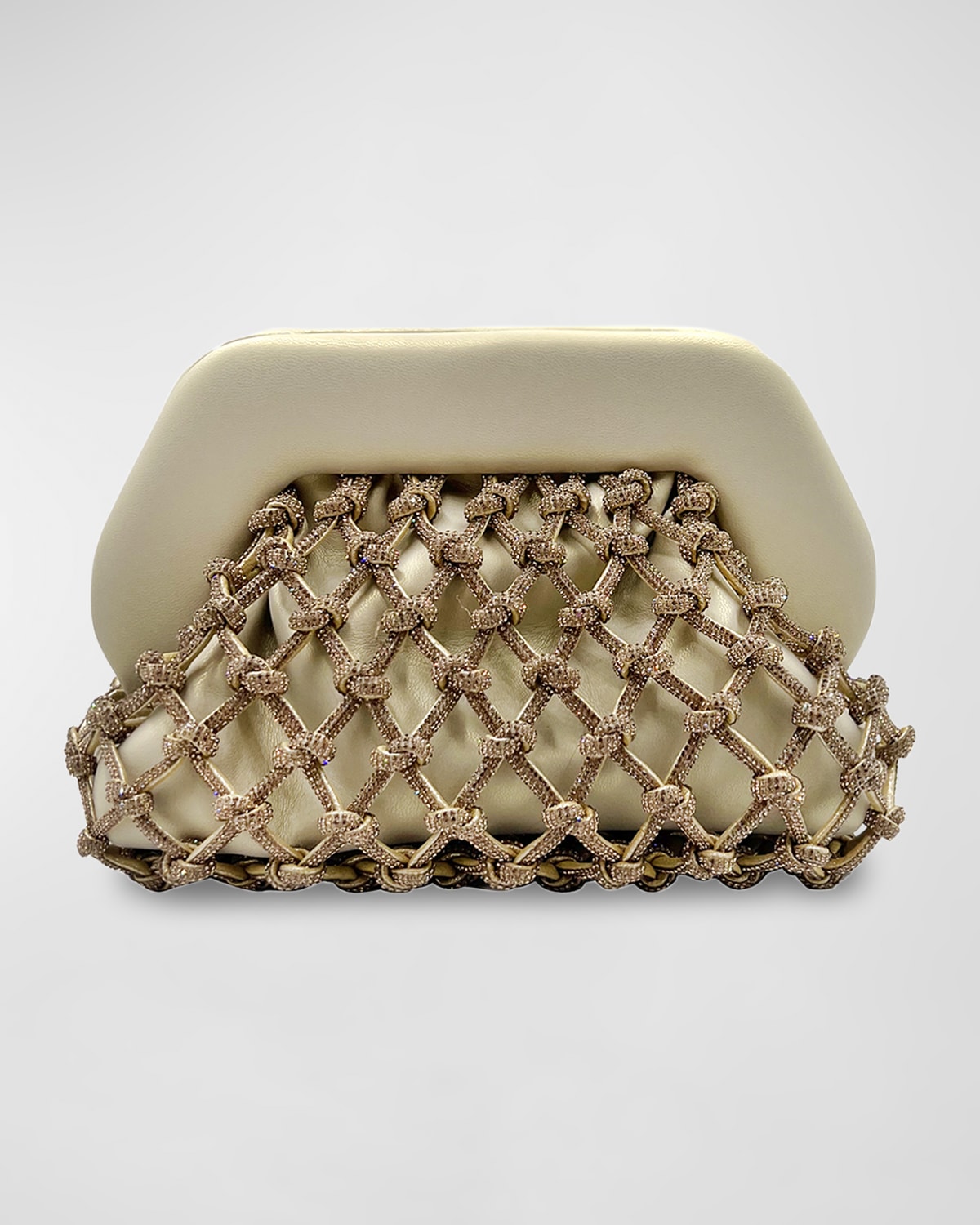 THEMOIRE Tia Knot Strass Vegan Fabric Clutch Bag