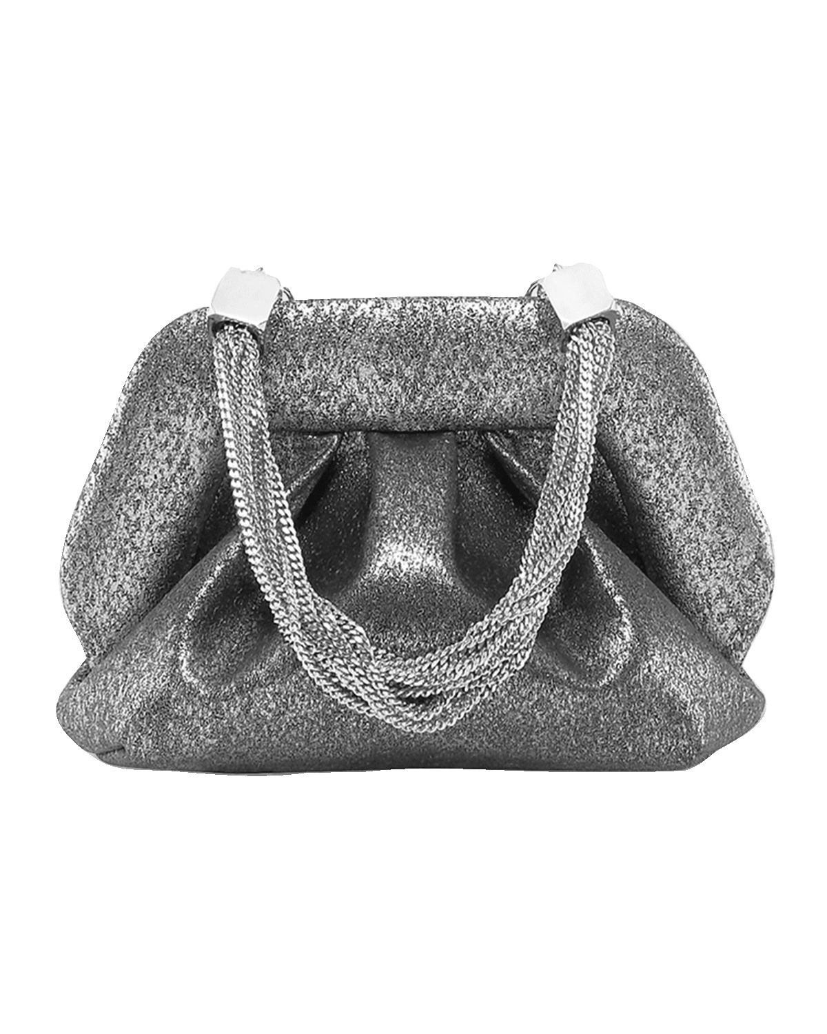 THEMOIRE Gea Palma Metallic Vegan Fabric Clutch Bag