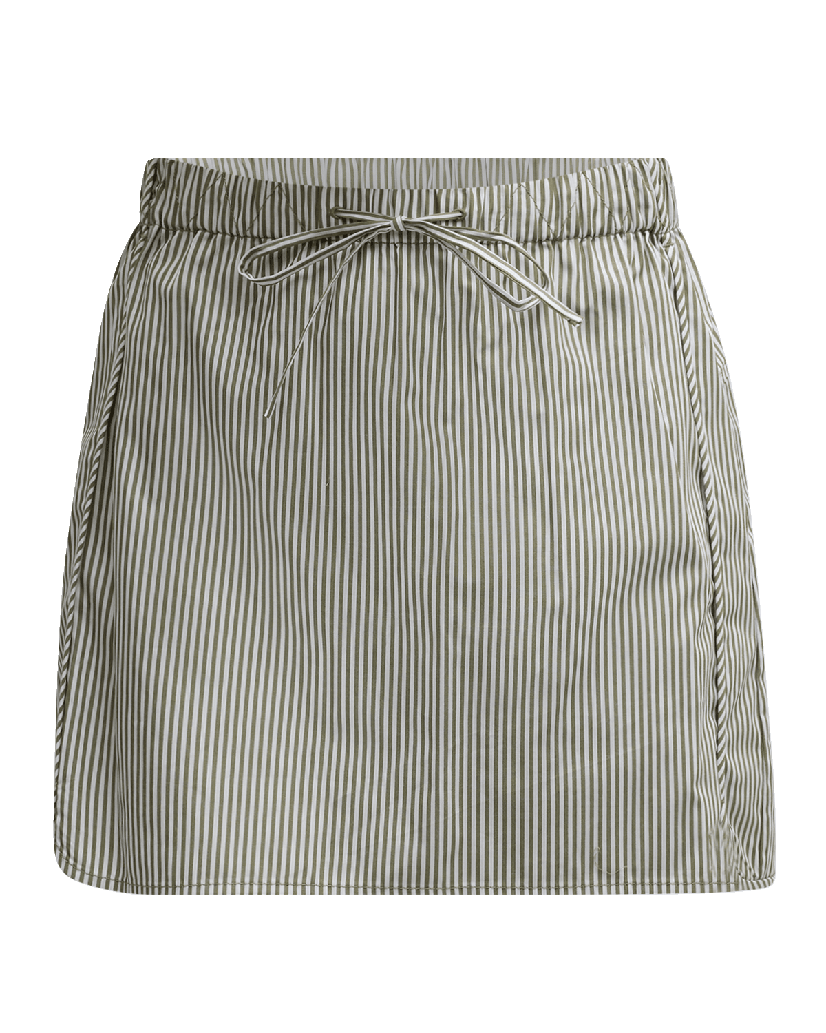 SIMKHAI Shiori Drawstring Cotton Stripe Mini Skirt