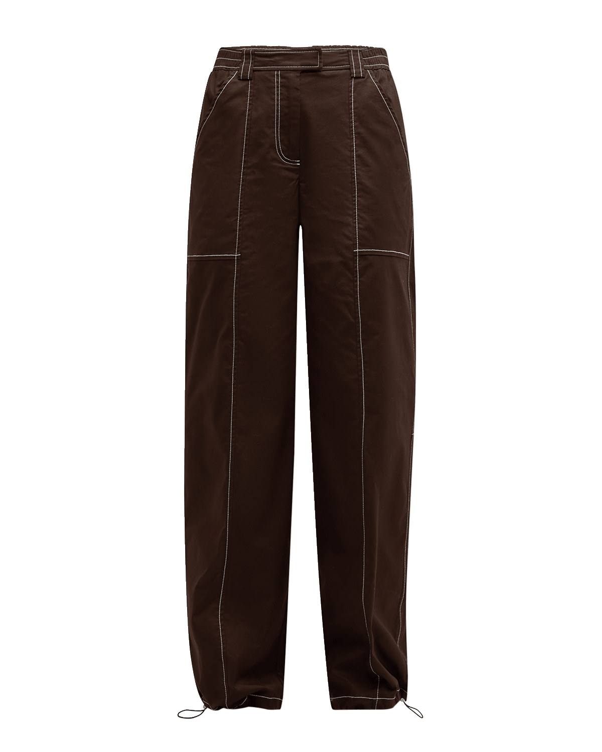 SIMKHAI Delfina Straight-Leg Cinched Cargo Pants