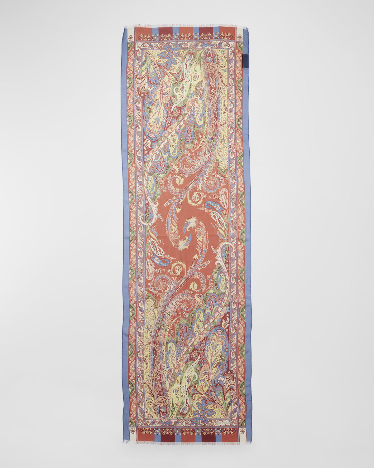 Etro Paisley & Floral Sheer Silk Scarf