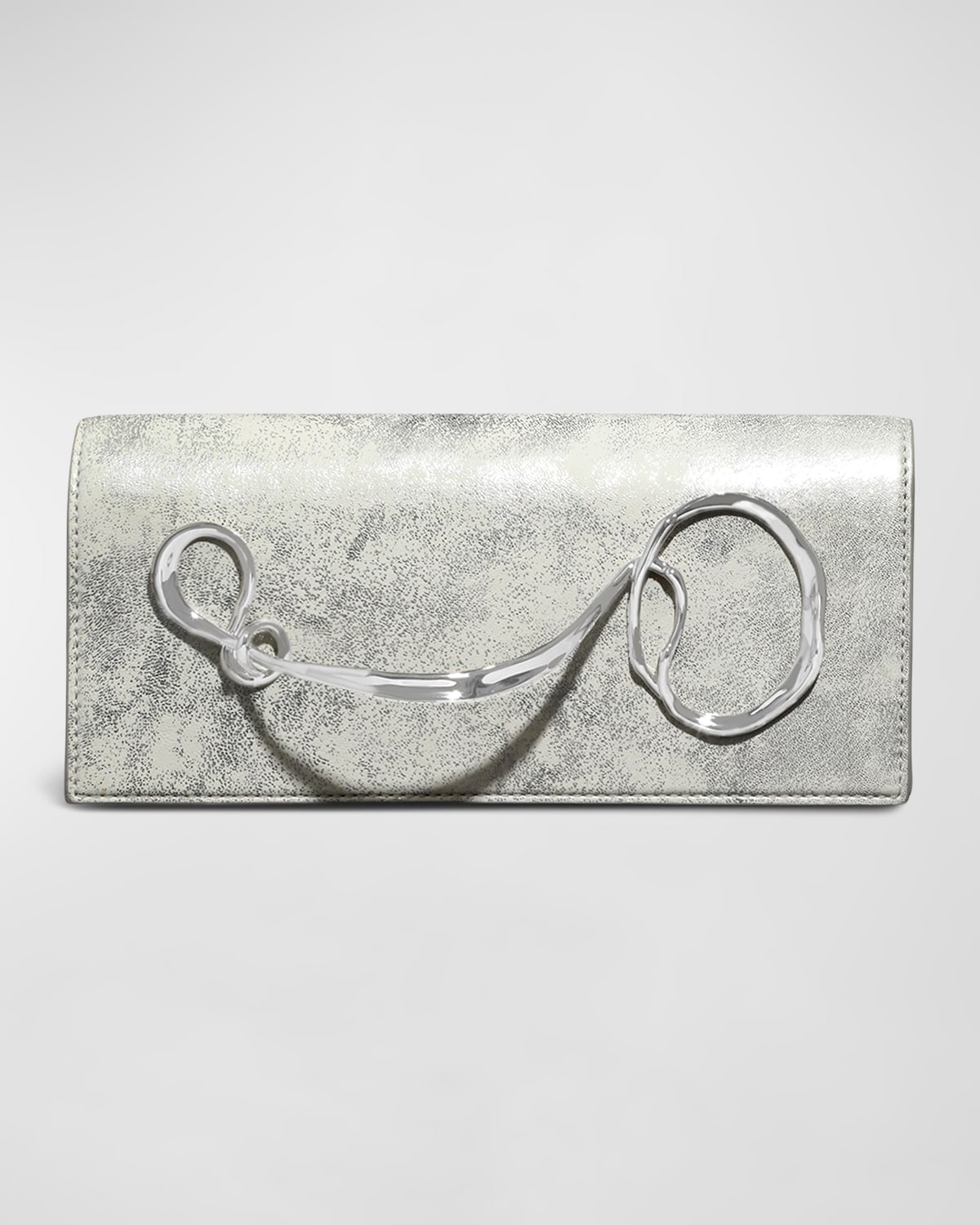 Alexis Bittar Twisted Metallic Leather Clutch Bag