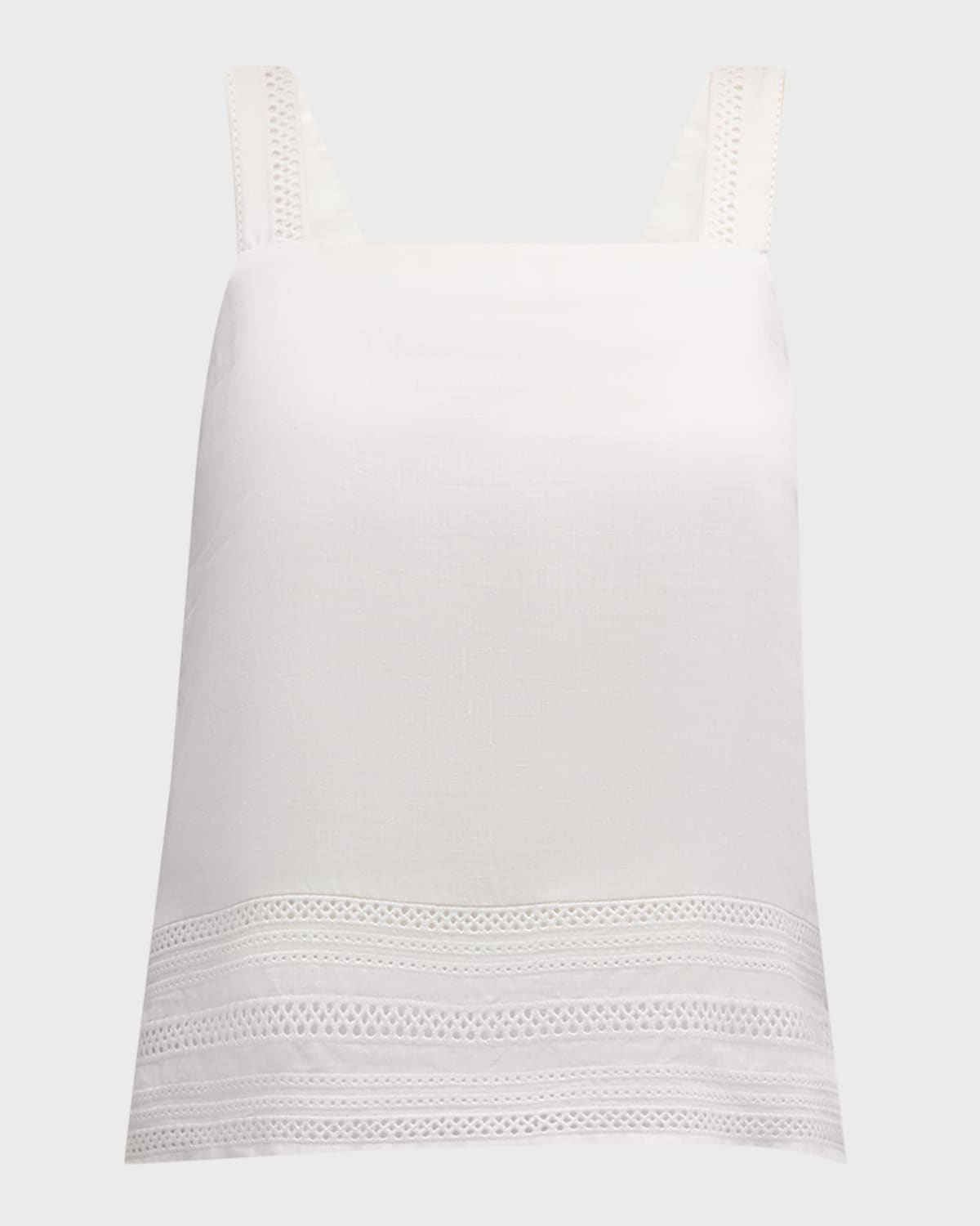 Elie Tahari The Adelle Lace-Inset Linen Tank