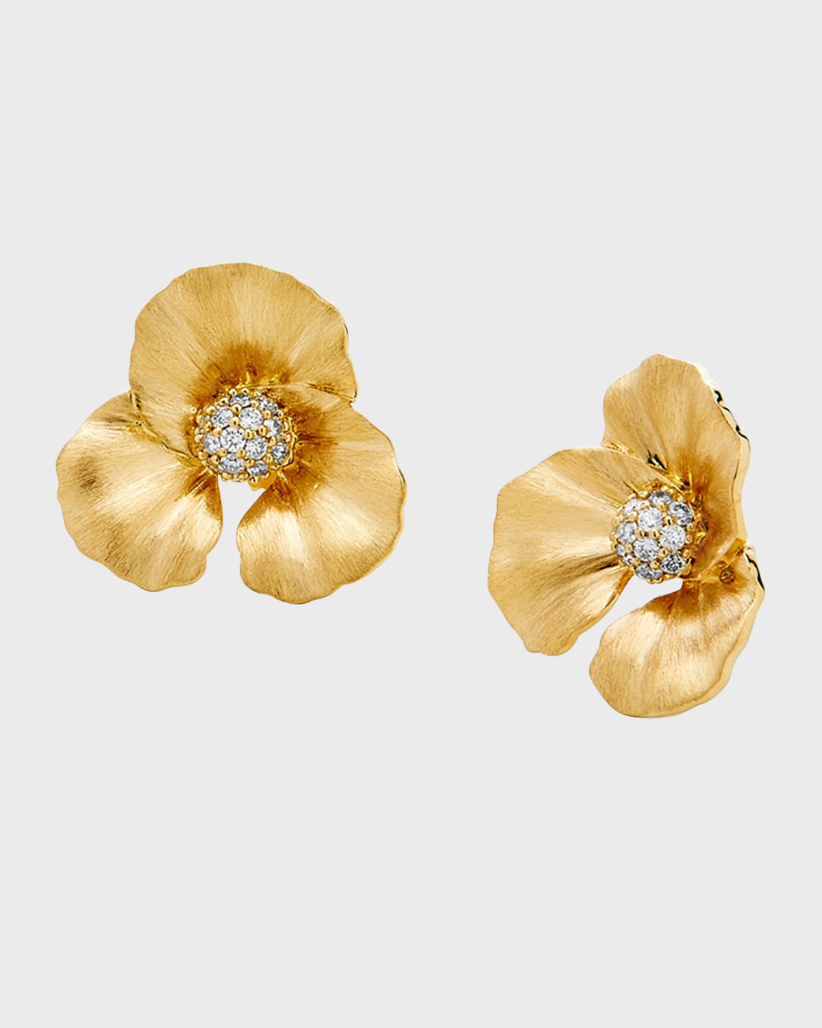 Syna Diamond Flower Stud Earrings