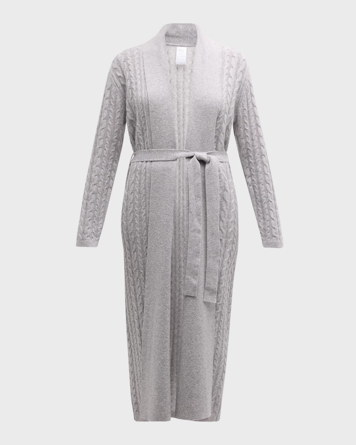 Neiman Marcus Cashmere Collection Cashmere Cable-Knit Robe