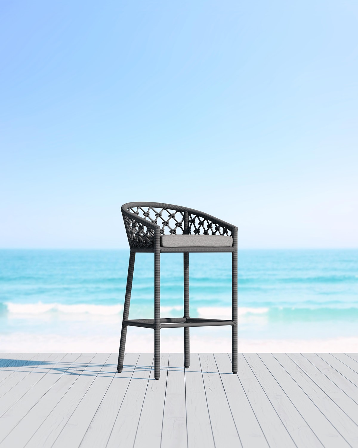 Azzurro Living Amelia Bar Stool With Moon Cushion