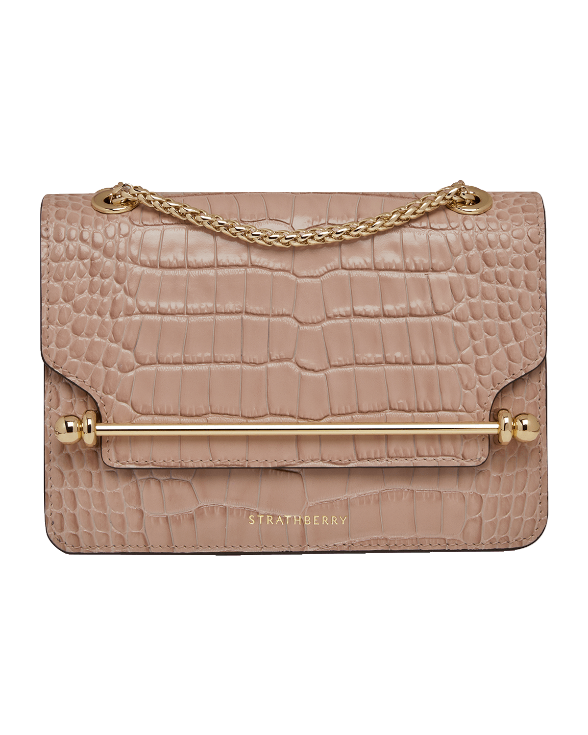 STRATHBERRY Mini East-West Croc-Embossed Leather Crossbody Bag