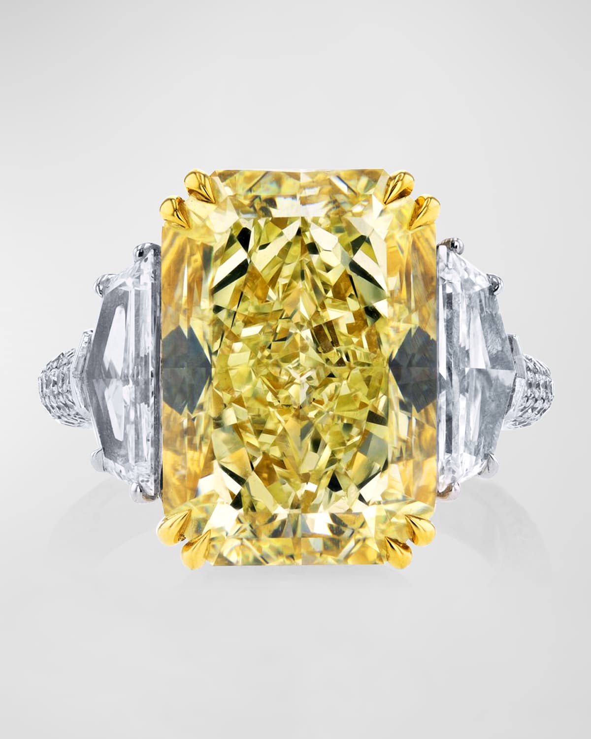 Neiman Marcus Diamonds Yellow Radiant Cut Diamond Ring, 12.66tcw (Size 6.5)
