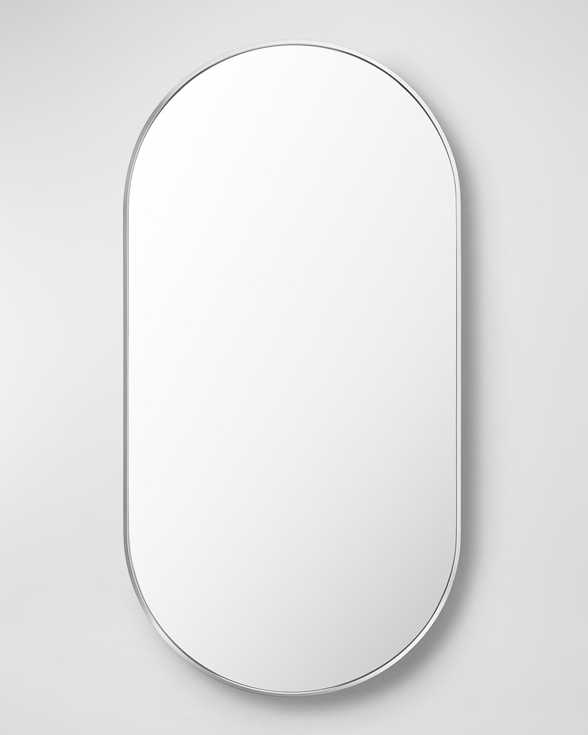 Surya Aranya 39" Thick Oval Wall Mirror, Silver