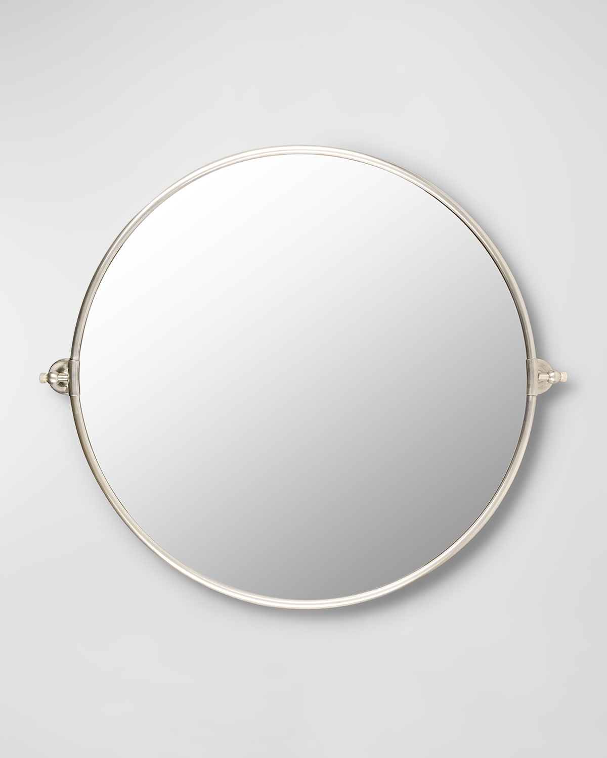 Surya Burnish Silver Round Mirror, 32"