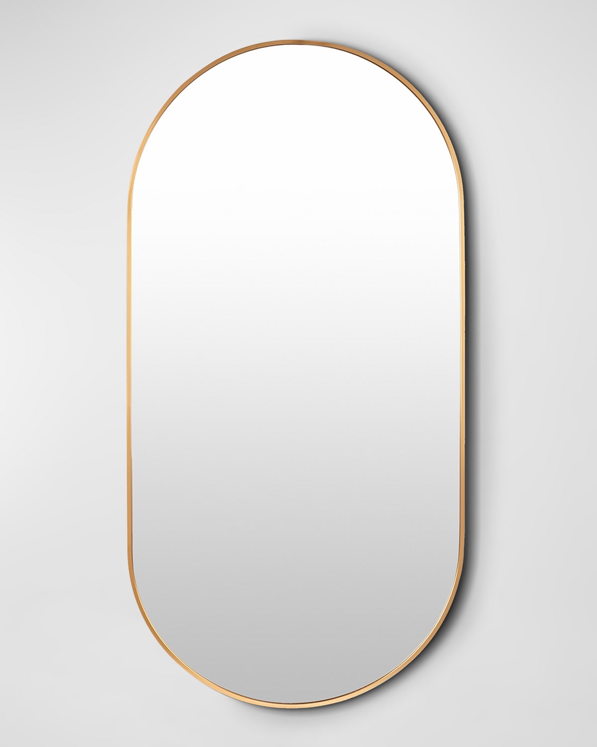 Surya Ceraon Golden Straight Sided Oval Mirror