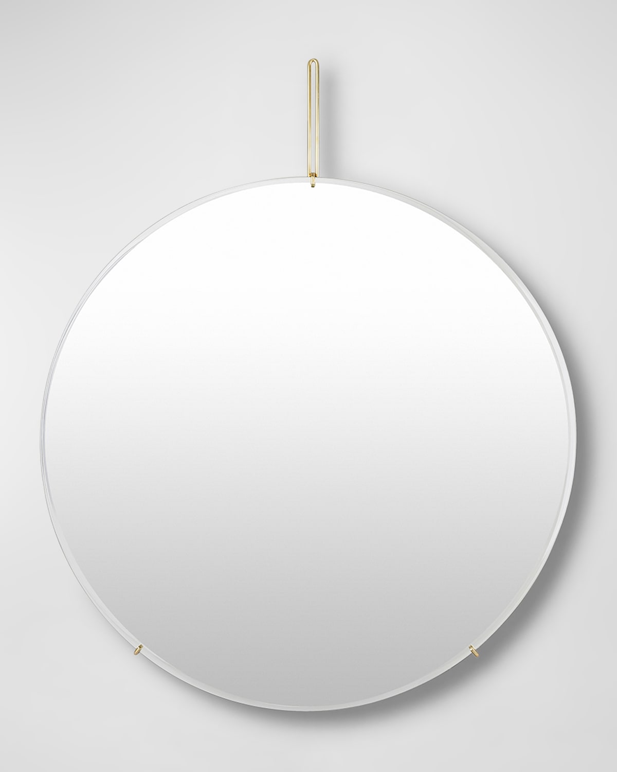 Surya Lunar 43" Round Wall Mirror, Gold