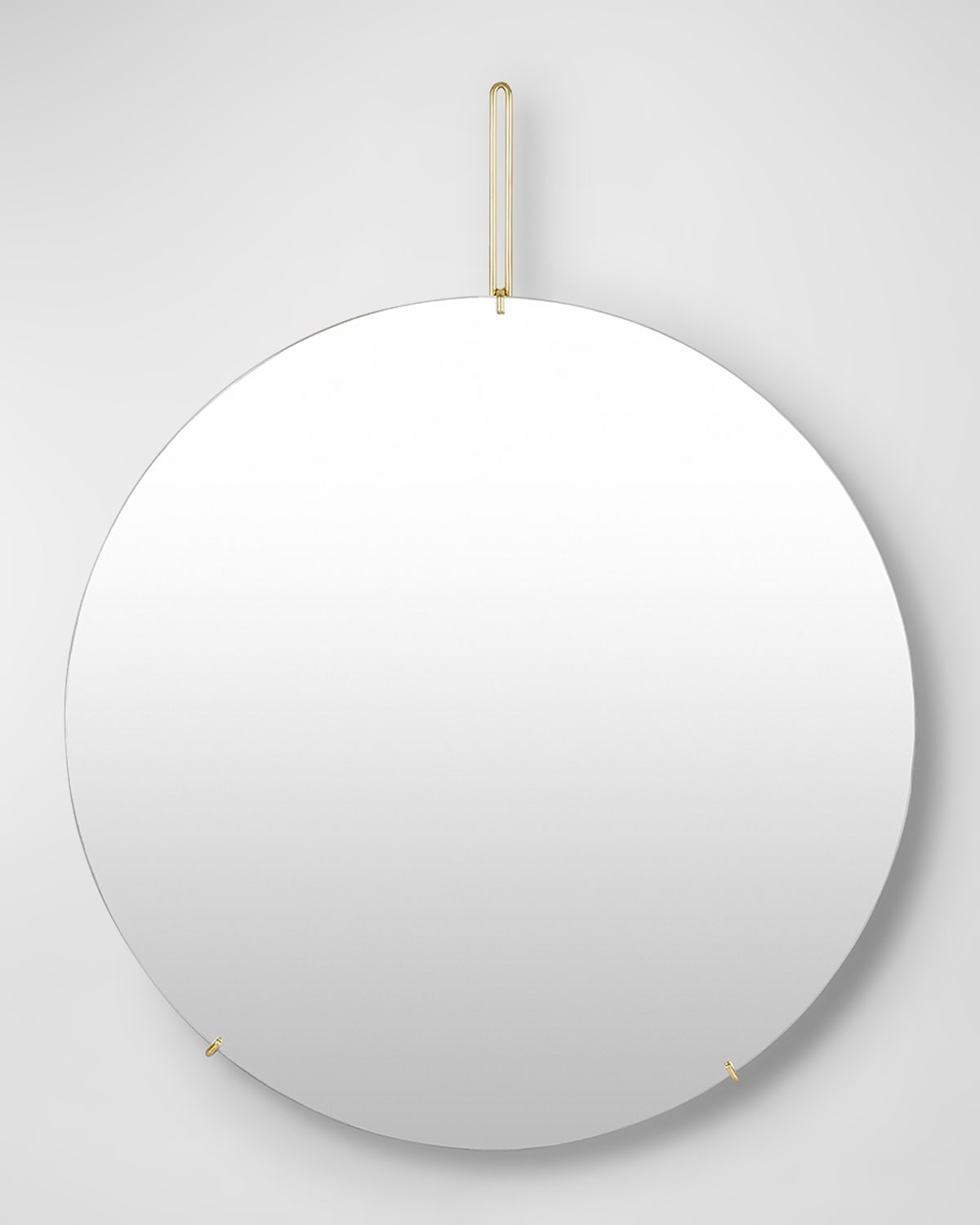 Surya Lunar 39" Round Wall Mirror, Gold