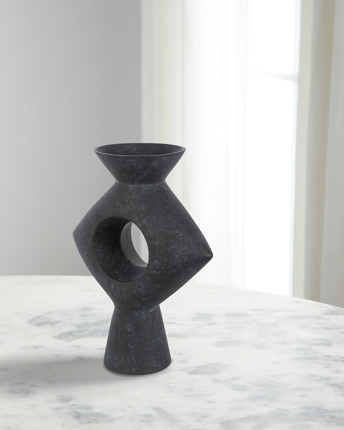 Surya Yagya 17" Ceramic Vase, Black