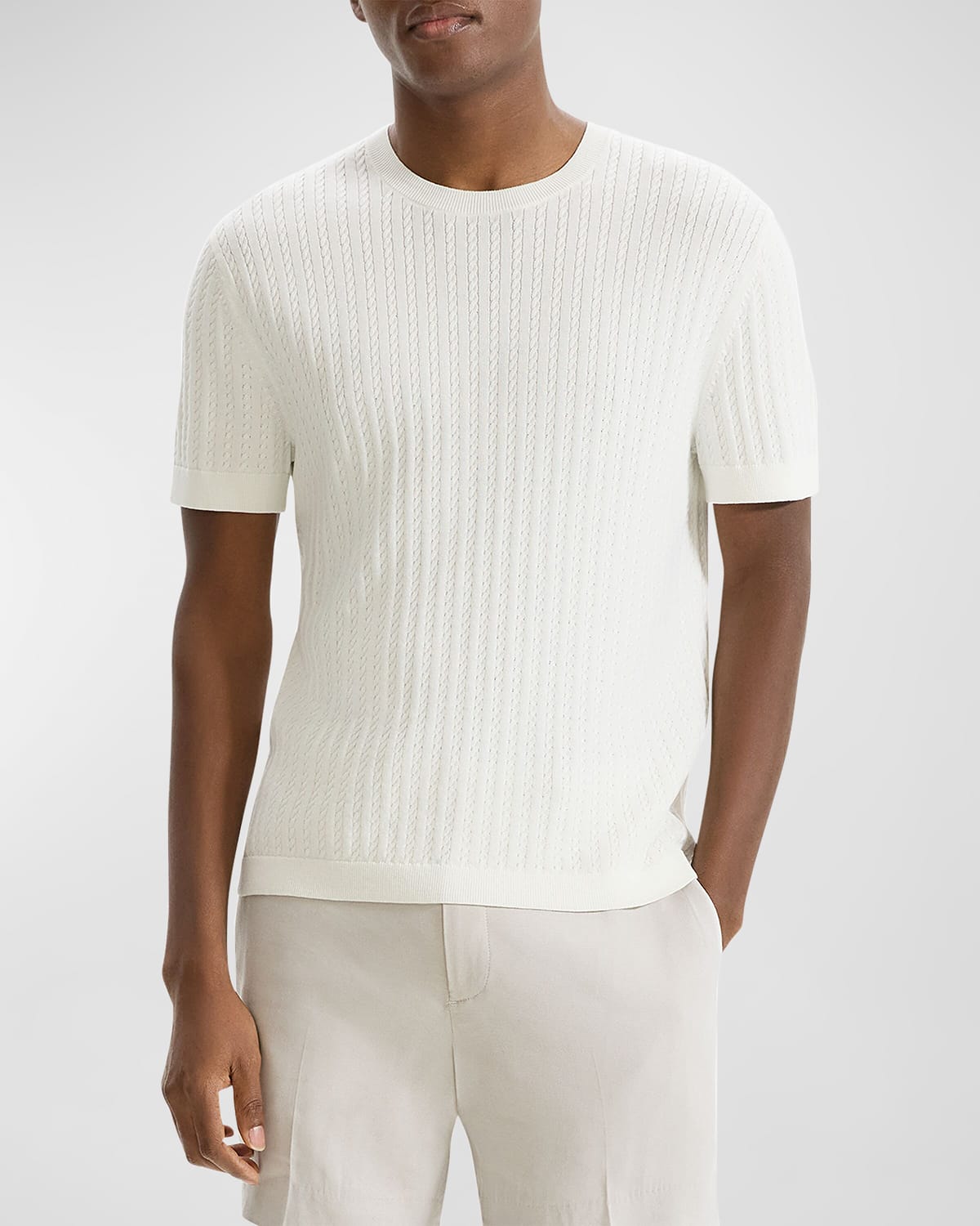 Theory Men's Soft Cable-Knit T-Shirt