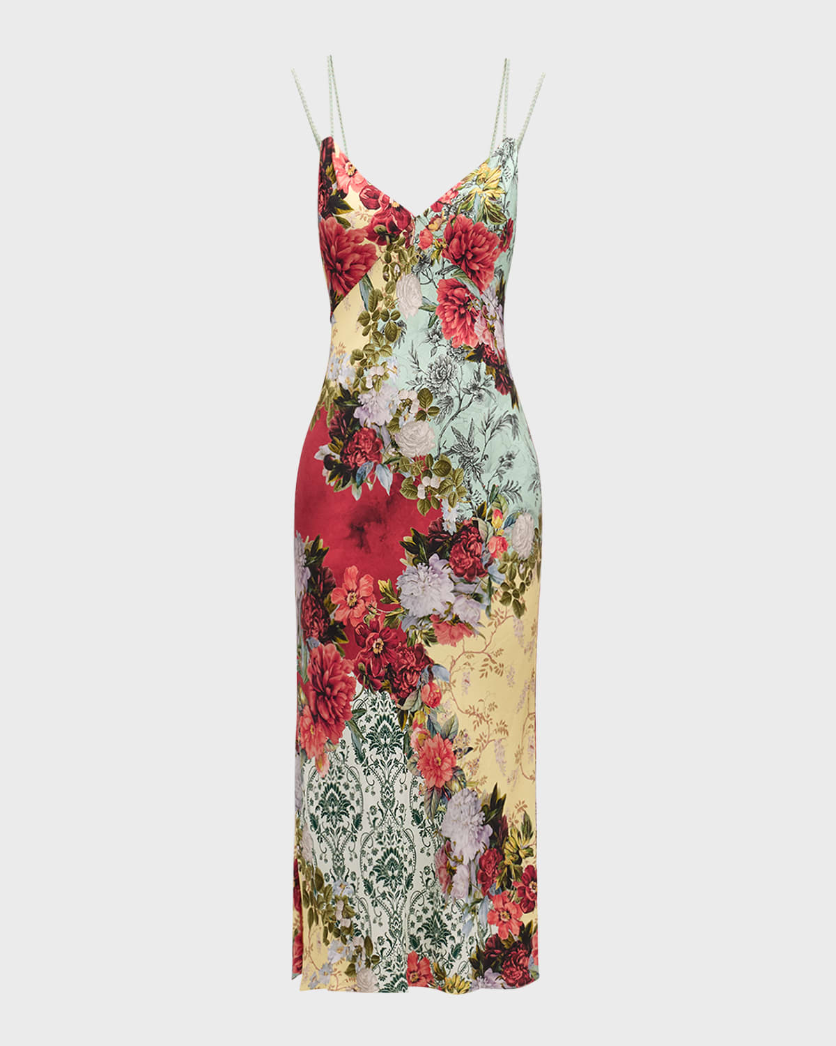 Alice + Olivia Kiro Floral V-Neck Slip Dress