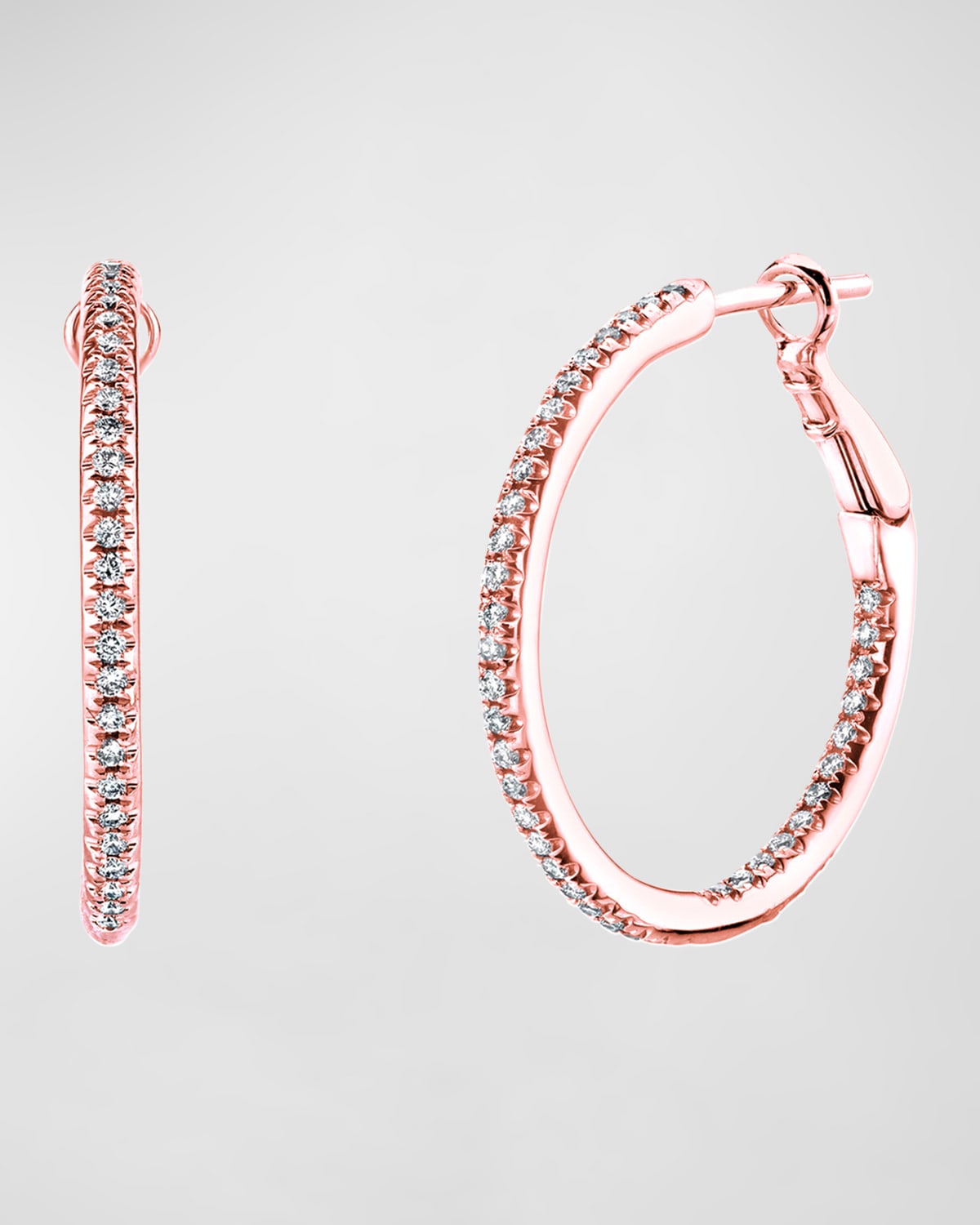 Neiman Marcus Diamonds x Christina Adamo 18K Gold Round Diamond Hoop Earrings