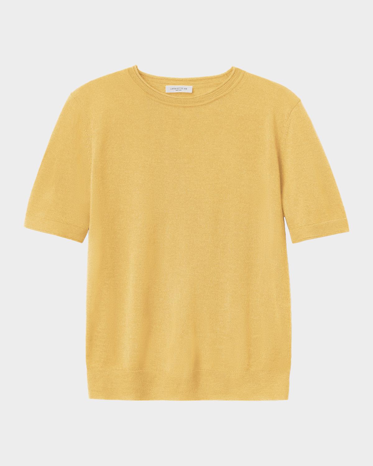 Lafayette 148 New York Crewneck Cashmere Rib Knit Sweater