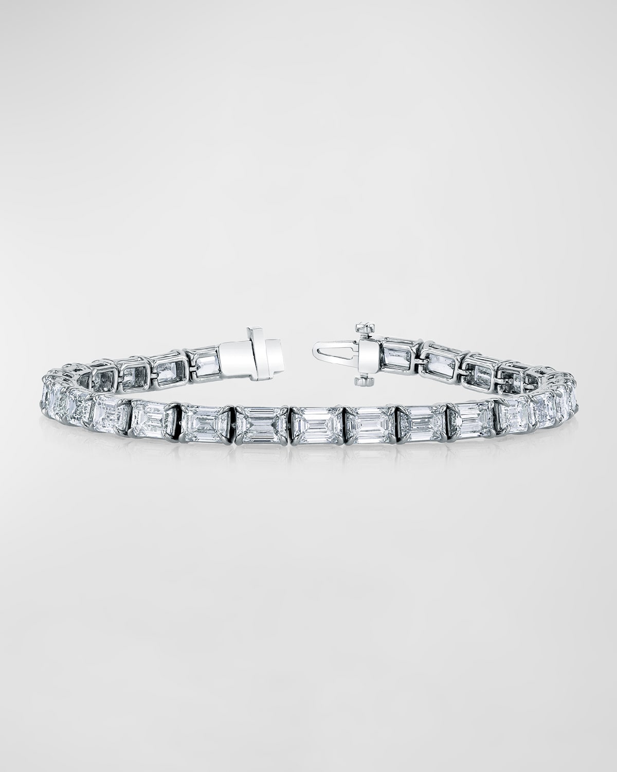 Neiman Marcus Diamonds Platinum East-West Prong-Set Diamond Tennis Bracelet, 7.05tcw, 7"L