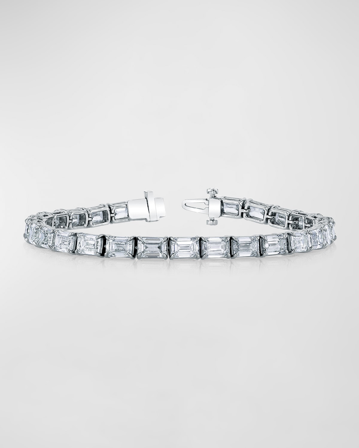 Neiman Marcus Diamonds Platinum East-West Prong-Set Diamond Tennis Bracelet, 12.55tcw, 7"L