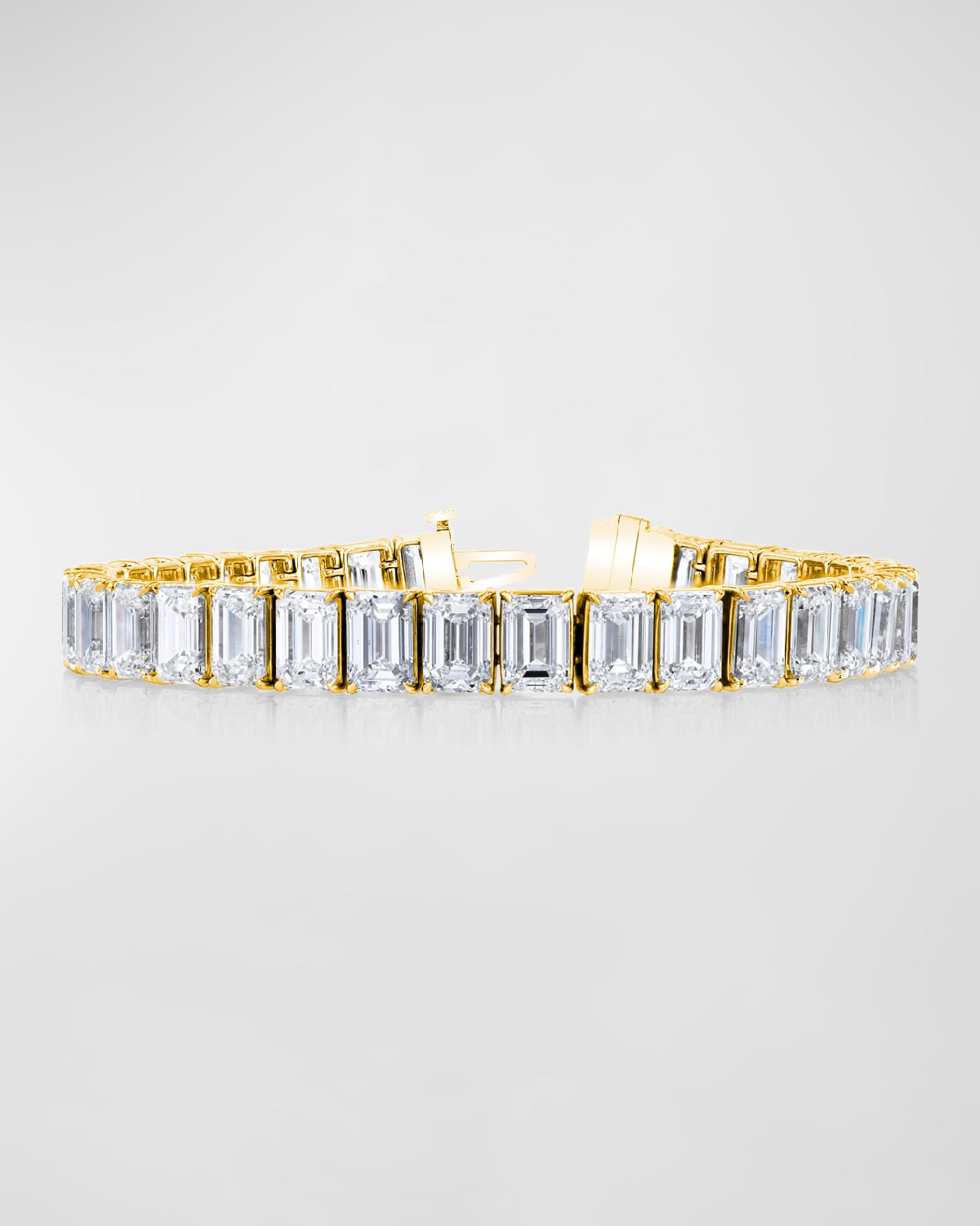 Neiman Marcus Diamonds 18K Gold North-South Prong-Set Diamond Tennis Bracelet, 7.90tcw, 7"L