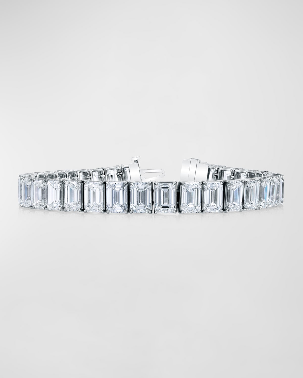 Neiman Marcus Diamonds Platinum North-South Prong-Set Diamond Tennis Bracelet, 15.50tcw, 7"L