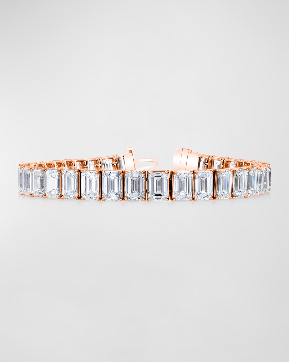 Neiman Marcus Diamonds 18K Gold North-South Prong-Set Diamond Tennis Bracelet, 27.75tcw, 7"L