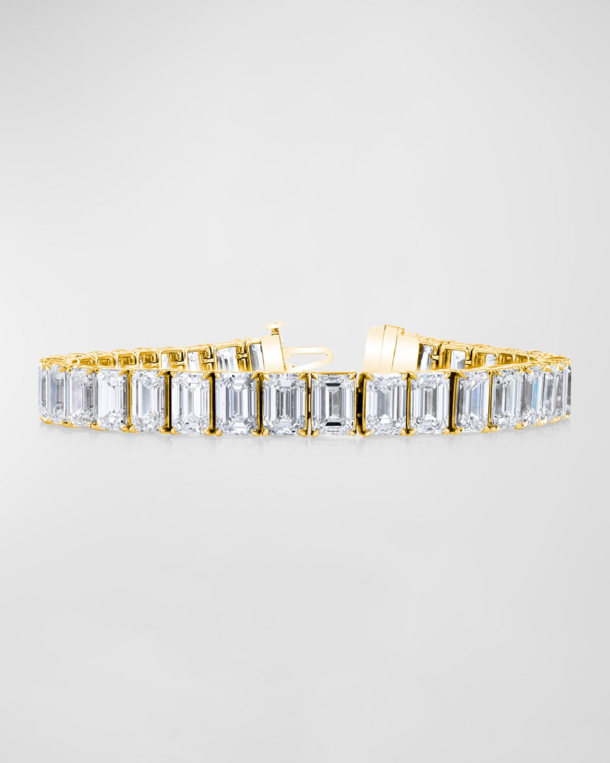 Neiman Marcus Diamonds 18K Gold North-South Prong-Set Diamond Tennis Bracelet, 27.75tcw, 7"L