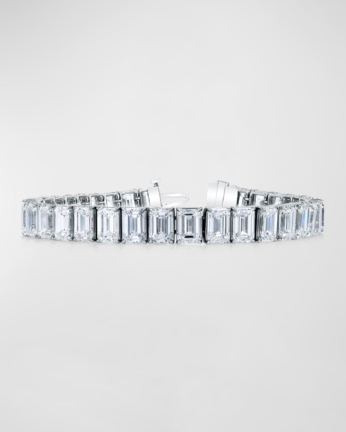 Neiman Marcus Diamonds Platinum North-South Prong-Set Diamond Tennis Bracelet, 27.75tcw, 7"L