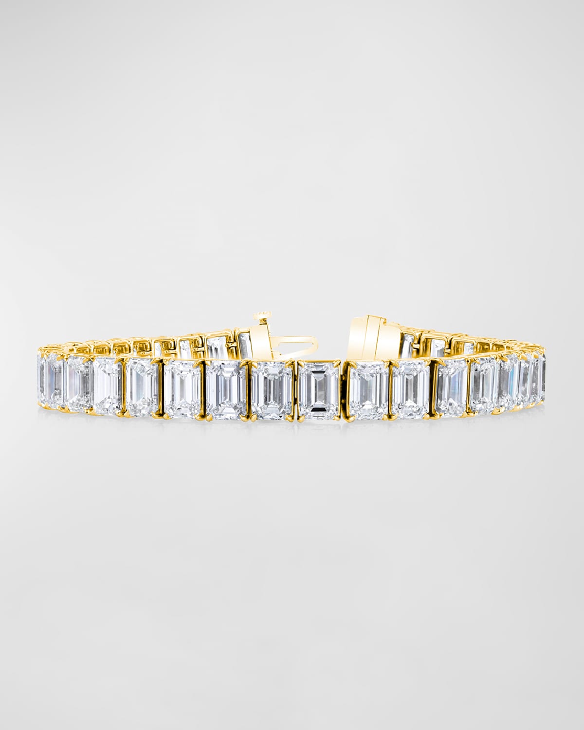 Neiman Marcus Diamonds 18K Gold North-South Prong-Set Diamond Tennis Bracelet, 34.00tcw, 7"L