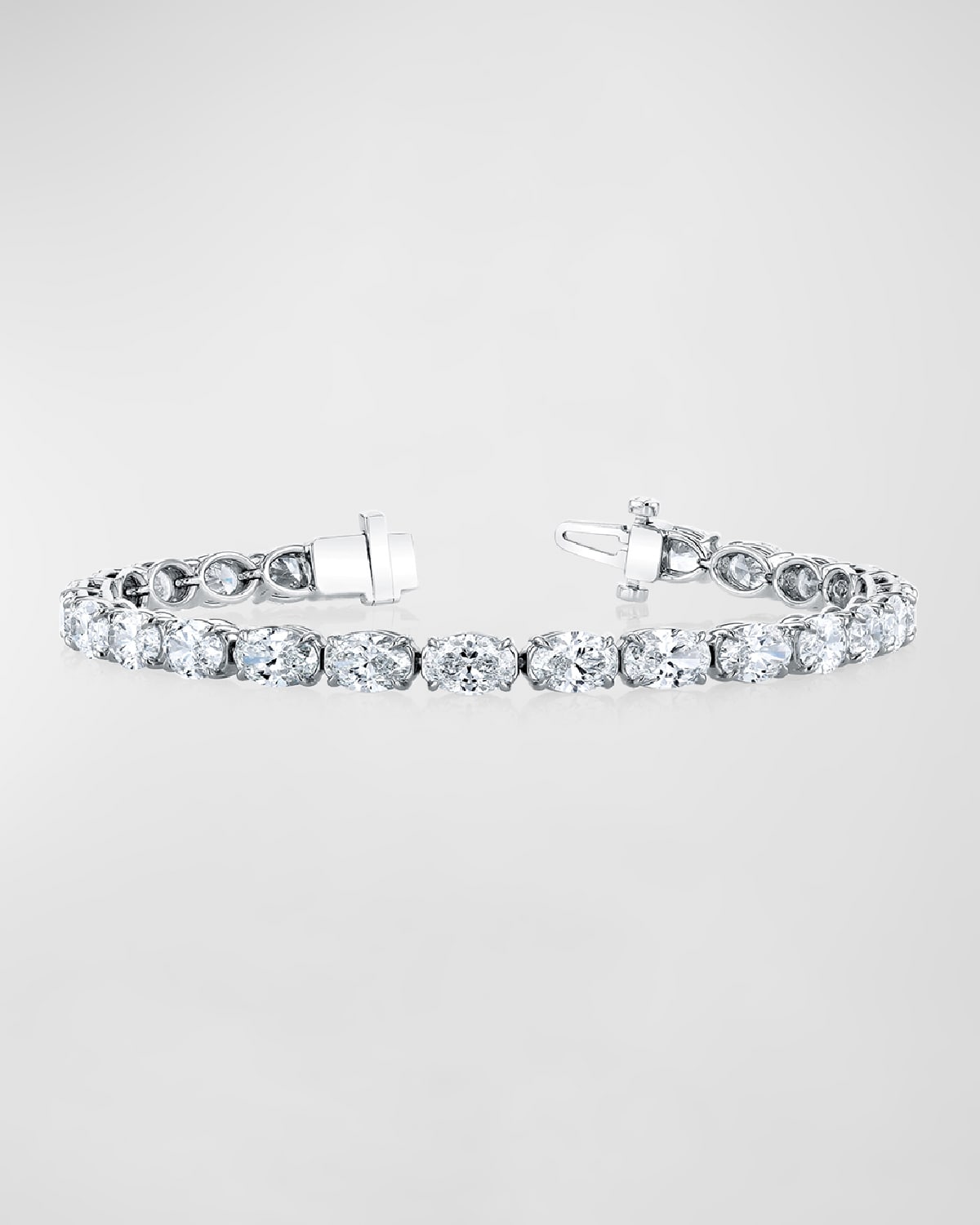 Neiman Marcus Diamonds Platinum East-West Prong-Set Diamond Tennis Bracelet