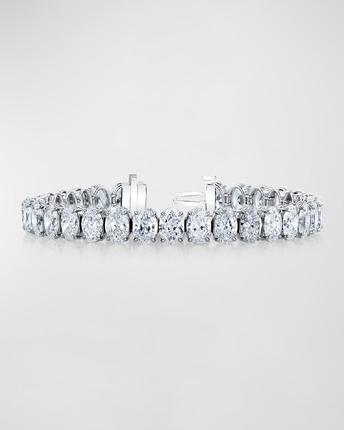 Neiman Marcus Diamonds Platinum North-South Prong-Set Diamond Tennis Bracelet, 9.80tcw, 7"L
